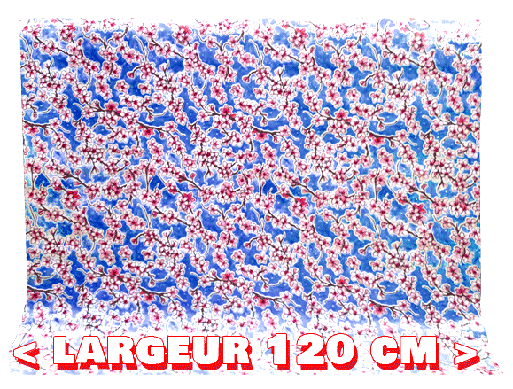 Toile cirée mexicaine largeur 120 cm FLEUR DE CERISIER Bleu clair - Le mètre 12€ – Image 4