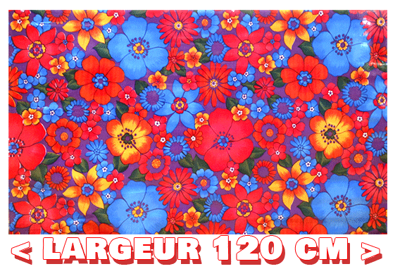 Toile cirée mexicaine largeur 120 cm FLOWER RAIN* Violet - Le mètre 12€ – Image 4