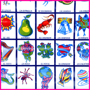 Toile cirée mexicaine largeur 120 cm LOTERIA - Le mètre 12€