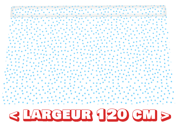 Toile cirée mexicaine largeur 120 cm POIS POLKA Bleu sur beige - Le mètre 12€ – Image 3