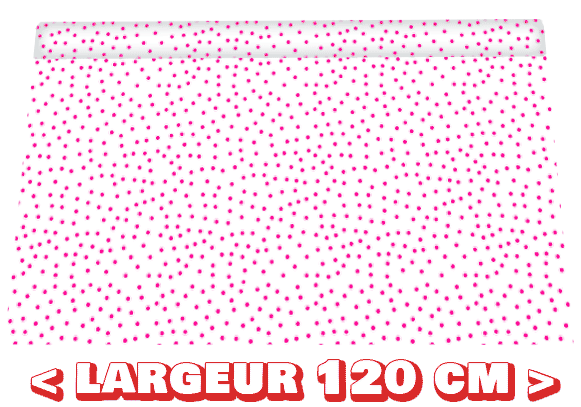 Toile cirée mexicaine largeur 120 cm POIS POLKA Rose sur blanc - Le mètre 12€ – Image 3