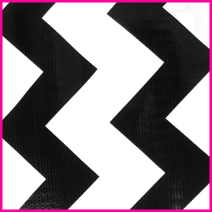 Toile cirée mexicaine largeur 120 cm ZIG-ZAG Blanc/Noir - Le mètre 12€