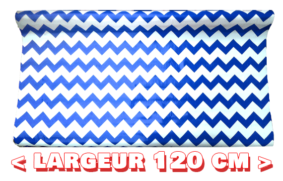 Toile cirée mexicaine largeur 120 cm ZIG-ZAG Blanc/Bleu royal - Le mètre 12€ – Image 3