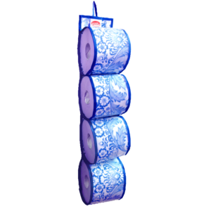 Rangement pour papier toilette en toile cirée - BLEU