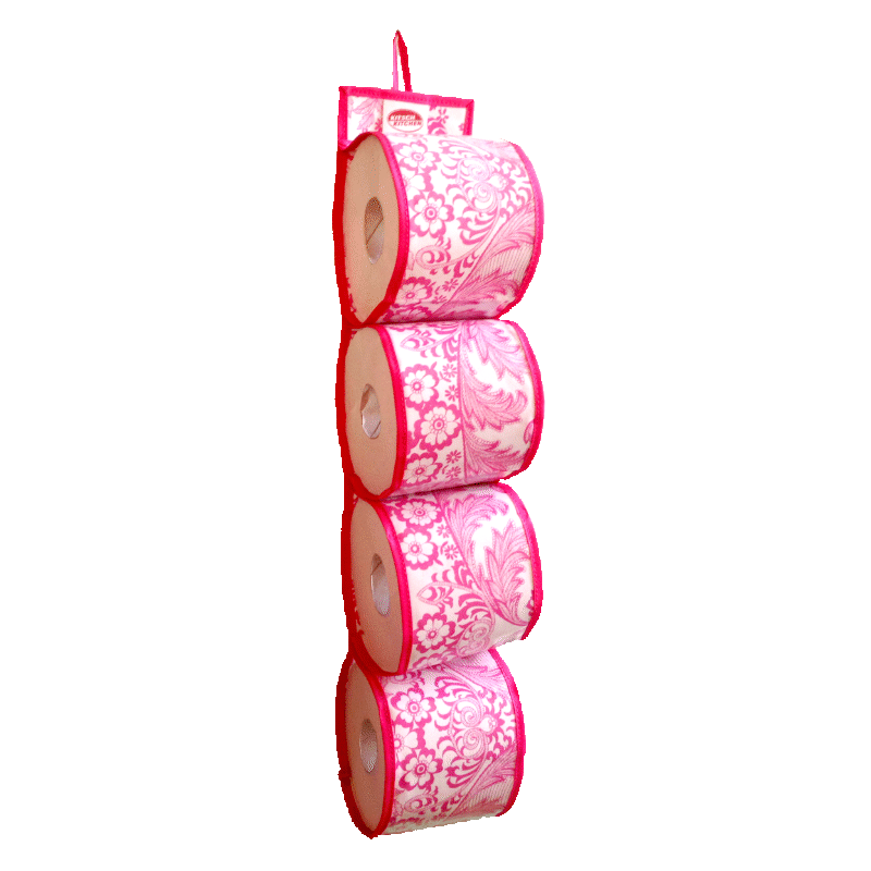 Rangement pour papier toilette en toile cirée – ROSE