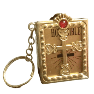 Micro-bible porte-clés en anglais - Modèle OR
