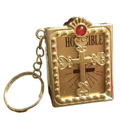 Micro-bible porte-clés en anglais - Modèle OR