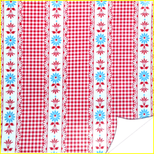 Papier adhésif plastifié Kitsch Kitchen Bonny Rouge - Rouleau de 200 x 45 cm