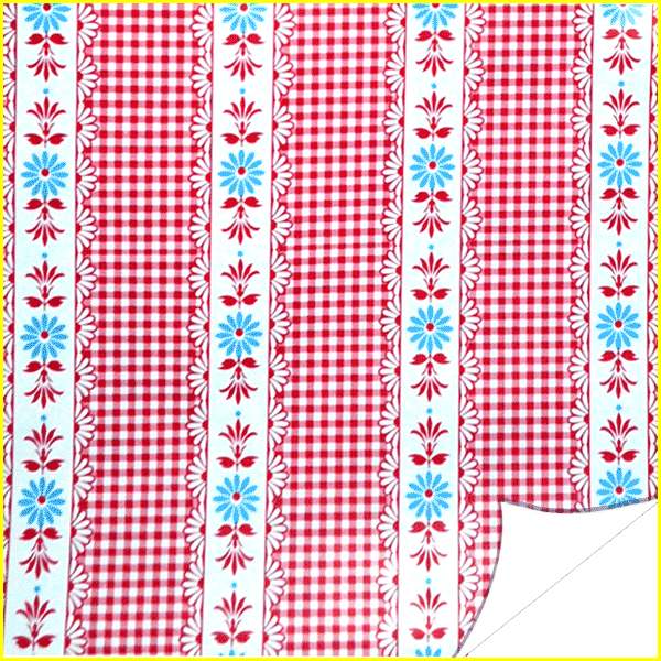 Papier adhésif plastifié Kitsch Kitchen Bonny Rouge - Rouleau de 200 x 45 cm