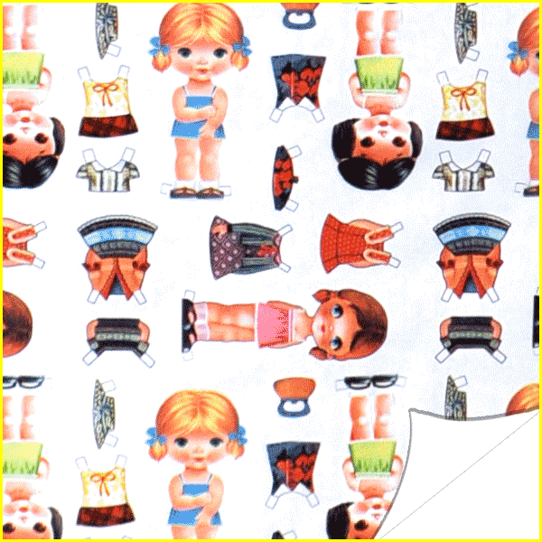 Papier adhésif plastifié Kitsch Kitchen PAPERDOLLS - Rouleau de 200 x 45 cm