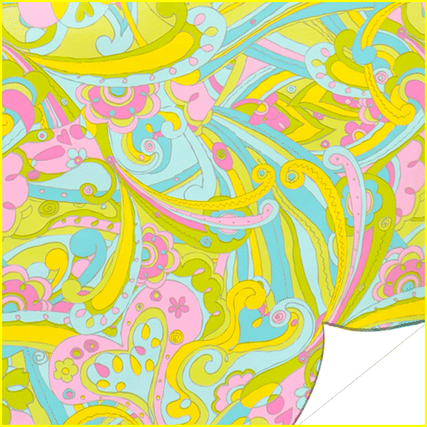Papier adhésif plastifié HIPPY KASHMIR - Rouleau de 3m x 45 cm