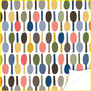 Papier adhésif plastifié LOLA SPOONS - Rouleau de 3m x 45 cm