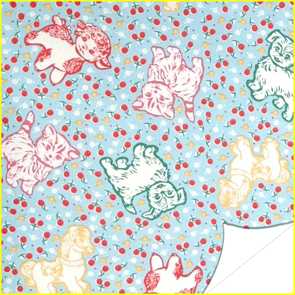 Papier adhésif plastifié Kitsch Kitchen Pets & cherries - Rouleau de 200 x 45 cm