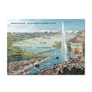 Carte postale - n° 234 - Genève éternelle, la traversée de la Rade et le Jet - Genève d'ici et d'ailleurs