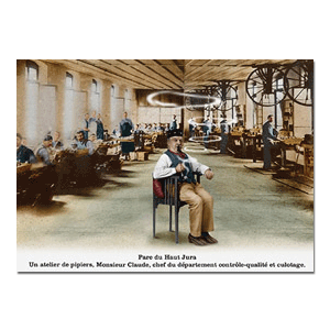 Carte postale - n° 397 - Parc du Haut-Jura - Un atelier de pipiers, Monsieur Claude, chef du département contrôle-qualité et culotage - Les métiers d'antan
