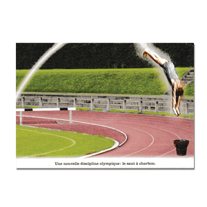 Carte postale - n° 568 - Une nouvelle discipline olympique : le saut à charbon - Cartes hors-collections Plonk & Replonk