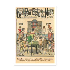 Carte postale - n° 610 - Le Petit Echo de la Mode - Une série Plonk & Replonk - Familles nombreuses, familles heureuses