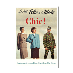 Carte postale - n° 614 - Le Petit Echo de la Mode - Une série Plonk & Replonk - CHIC ! La tenue de camouflage d'intérieur old style