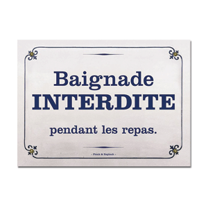 Carte postale - n° P673 - Baignade INTERDITE pendant les repas - Les petits panonceaux postaux
