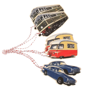 6 étiquettes pour cadeaux ou bagages VINTAGE TRANSPORTS