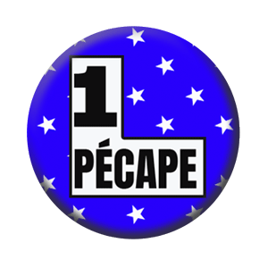 Badge 37mm - 1 pécape - Bleu