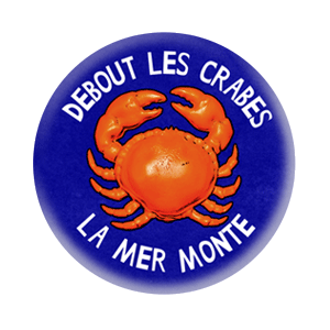 Badge 37mm – Debout les crabes, la mer monte – Bleu foncé