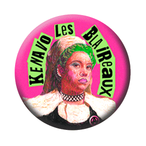 Badge 37mm – Kenavo les blaireaux – Fuchsia