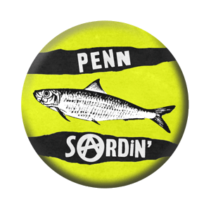 Badge 37mm – Penn Sardin’ – Classic jaune