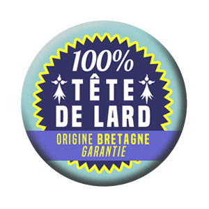 Badge 37mm – 100 % Tête de lard – Origine Bretagne garantie – Bleu