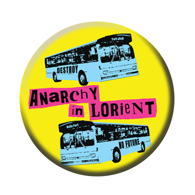 Badge ou aimant 56mm - Anarchy in Lorient – Jaune 2 bus