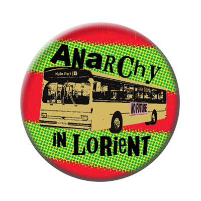Badge ou aimant 56mm - Anarchy in Lorient – Bus rouge