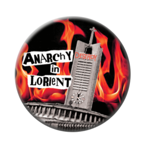 Badge ou aimant 56mm - Anarchy in Lorient – Feu noir