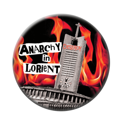 Badge ou aimant 56mm - Anarchy in Lorient – Feu noir