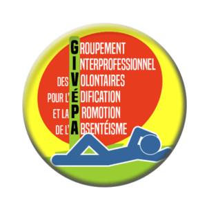 Badge ou aimant 56mm - G.I.V.E.P.A. Groupement Interprofessionnel des Volontaires pour l’Édification et la Promotion de l’Absentéisme