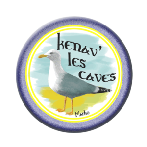 Badge ou aimant 56mm - Kenav’ les caves !