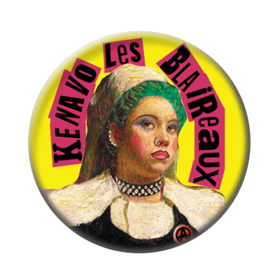 Badge ou aimant 56mm - Kenavo les blaireaux – Bigouden yellow