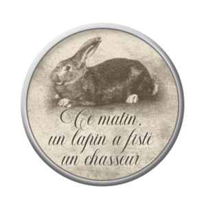 Badge ou aimant 56mm - Ce matin, un lapin a fisté un chasseur