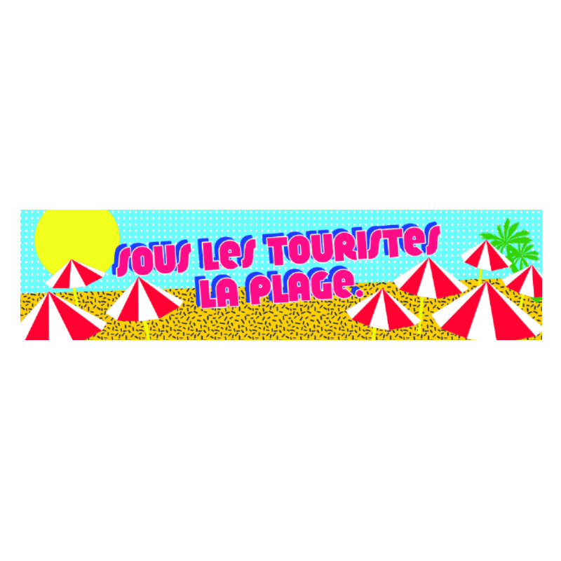 Autocollant 17x4 cm – Sous les touristes, la plage
